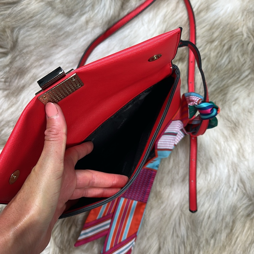 Dune London Red Leather Crossbody Bag - Picture 10 of 16